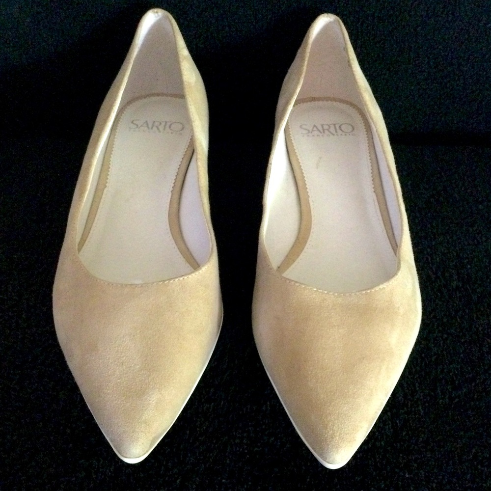 Franco Sarto Beige Suede Flats